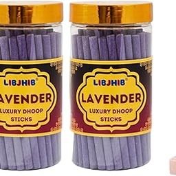 LIBJHIB® Lavender Luxury Dhoop Sticks Combo Pack of 2 (120 Grams Each) - Luxury Scented Dhoop Sticks for Religious Use, Meditation, Aromatherapy, and Relaxation - Calming Fragrance.-image-72