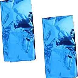 BRIGHTFUFU 2pcs Blue Aluminum Film Tablecloth Waterproof Disposable for Parties Events-image-73