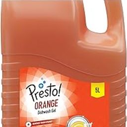 Amazon Brand - Presto! Dishwash Gel Refill Can | Orange | 5 Litre | Leaves No Residue and Foul Smell | Grease Cleaner For All Utensils-image-62