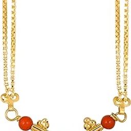 2 Vati Wati Mangalsutra For Women Girls Temple South Indian Traditional 1 Gram Gold Stylish Maharashtrian Long Double Chain Double Mangal sutra Pendant Tanmaniya Black Nallapusalu Chains -667-image-74