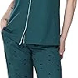 dzzo Pyjama Set Night Suit for Women Girls | Women's Cotton Printed Night Suit Set of T-Shirt & Pyjama, Night wear Dress, Relaxed wear-picture-0