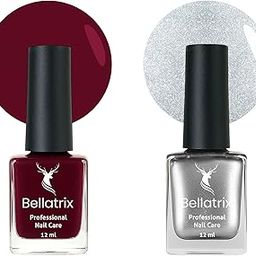 BELLATRIX COSMETICS Professional Nail Polish Combo-14 Bold Maroon/15 Sparkling Silver | Glossy Gel Finish | Quick Dry | Long Lasting | Chip Resisting | Hand Picked Awesome Shades-image-36