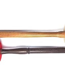 Mallets Set for Gong and Singing Bowls with Wooden Handle, Red and White Felt Heads, 2 Pieces-image-49