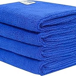 SOFTSPUN Microfiber Cloth 40x60 Cms, 4 Piece Towel Set, 340 GSM (Blue) Multi-Purpose Super Soft Absorbent Cleaning Towels for Home, Kitchen, Car, Cleans & Polishes Everything in Your Home.-image-25
