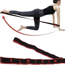 ELBME Yoga Tension Belt Yoga Stretch Belt, Fitness Workout Stretch Rope Tool Indoor Tension Band Fitness Yoga Belt, for Home(red)'-image-67