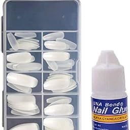 Myynti White Plastic Full Cover False Tips Nail Beauty Art Decor Nails Extension Artificial Fake Nails Manicure for Women Girls (100 PCS)-28
