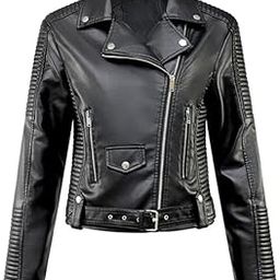 Women’s Thickened PU Leather Slim Short Motorcycle Jacket with Belt and Zip Closure-image-81