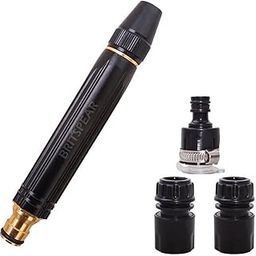 BRITSPEAR High Pressure Adjustable Water Jet Spray Gun Nozzle,Connector 1/2”(Half Inch) Hose Pipe For Gardenig, Car & Bike Washing And Cleaning, Pet Washer (Black)-picture-23