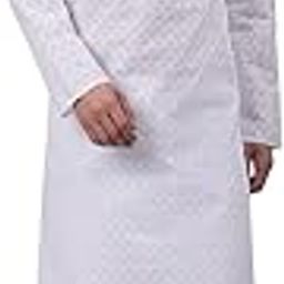 Men White Chikankari Kurta with white Pyjama-image-25