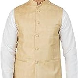 Men's Banarasi Rayon Cotton Yellow Nehru Jacket-image-27