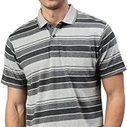 Men's Half Sleeve Polo Neck Authentic Fit Striped T-Shirt-image-44