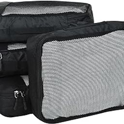 FATMUG Polyester Packing Cubes/Travel Pouch/Bag Suitcase Luggage Organiser Set Of 4 - Medium Size - Black-6
