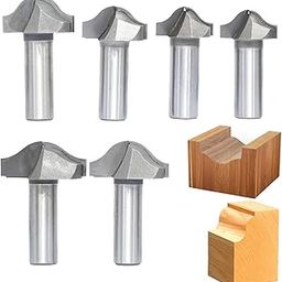 Akylin 6pcs Bottom Ogee Groove Router Bits Set,Ogee Round Nose Bits,1/2 Inch Shank,Cove Box Bits 7/8",1",1-1/8",1-1/4",1-3/8" and 1-1/2" CD,for Wood Grooving,Veining,Engraving-picture-19