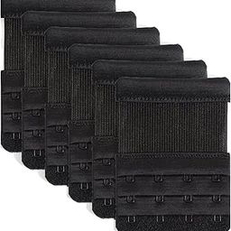Women's Bra Extenders Soft Comfortable Stretchy Bra Extension Plus Size Elastic Strap Band Extender for Women Hook Bra Strap Extender Bra Extenders (6 PIECES (4 HOOK 4 RAW), BLACK)-4