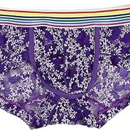 1pcs Mens Boxer Briefs Underwear Lace Fashion Trunk Short Bulge M Purple | Clothing Shoes & Accessories | Mens Clothing | Underwear | 1 Piece Men's Underwear-image-61
