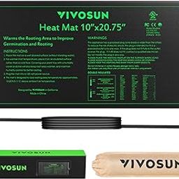 VIVOSUN Durable Waterproof Seedling Heat Mat Warm Hydroponic Heating Pad 10" x 20.75" MET Standard-10