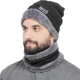 Winter Beanie Cap Scarf Set Soft & Comfortable Thick Knitted Neck Warmer Biker Rider Climbing Sports Accessory for Men & Women-image-85