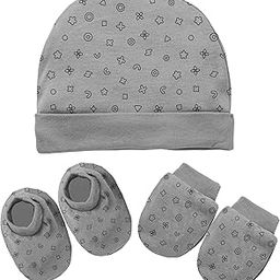 Baby Cotton Booties Mittens and Caps Combo for New Born Babies (0-6 Months)-image-16