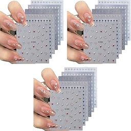MAYCREATE® 6 Sheets Star Nail Stickers Y2K Art Decal 3D Galaxy Stars Design Self-Adhesive DIY Tips for Extension Decoration 18PCS-47
