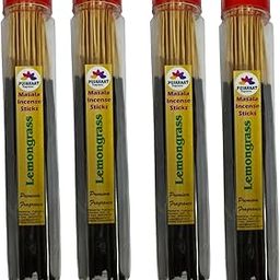 Pujahaat Premium Scented Incense Stick Masala Agarbatti | No Charcoal Incense Sticks, 100% Herbal Fragrance Agarbatti, 0% Sulphates Lemongrass Fragrance - 400 gm (4 x 100 GMS)-image-25