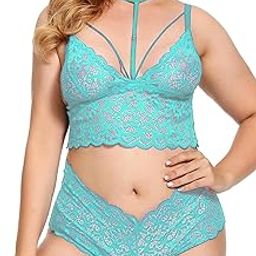 Women's Lace Babydoll Bra Panty Lingerie Set-picture-53