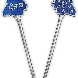 ONCRO® Punjab Map Punjabi letters design Sikh baaj baaz salai Hair Pin Needle stick for Religious Sardar ji Dastar Parna Turban Pagri Pag Patka 5ks for Men Boys Women & Girls alloy steel coated 7 inch-image-49