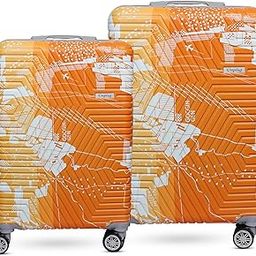 Polypropylene 360 Degree Hard-Sided Cabin Luggage Set of 2 | 55cm & 65cm | 8 Wheels Small Trolley Bag for Travel | Lightweight Bag with Combination Lock | Suitcase (Orange)-16