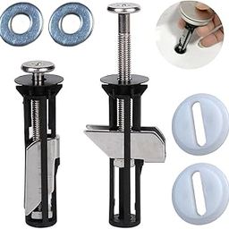 2PCS Toilet Seat Screw Kit With Washers, Universal Toilet Seat Bolts Replacement Set Includes 1.8mm and 2.8mm Washers, Durable Toilet Hinge Screws for Secure Fitting in Home, Office-picture-0