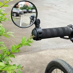 SEVAM 1 Pair MoterBike & Bicycle Universal Handlebar Flexible Rear View Mirror 360 Degree Rotatable for Mountain Bike and Road Bike Convex Mirror-picture-1