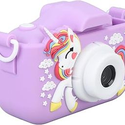 Kids Selfie Camera, Auto Multi Functional Digital Camera Toy Cute Shell Rechargeable 2.0 Inch IPS Screen 1080P Dual Lens for Outdoor (Purple)-picture-21