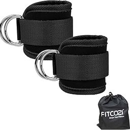 Fitcozi Ankle Straps Ankle Resistance Bands Wrist Cuffs Padded Straps Adjustable Fitness Glute Kickback D-Ring for Cable Machine Gym Foot Leg Training Brace Support 1 Pair-image-21