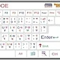 STICKER BAZAAR Hindi/Doe Keyboard Sticker Small Size Pack of 2 for Computer/Laptop, Self Adhesive and Easy to Peel White Background with Coloured Lettering(Plastic)-25