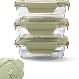 The Better Home Borosilicate Glass Lunch Box Set of 3 (410ml Each) with Air Vent | Tiffin Box for Office | Lunch Box for Women School Kids | Microwave Safe Leak Proof Airtight Lunch Boxes (Green)-image-40