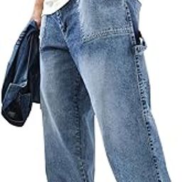Men's Loose Fit Cargo Carpenter Jeans with 6 Pockets Non-Stretchable-image-81