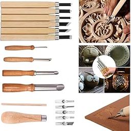 JERN Wood Carving Tools Set, 15 Pieces, Professional Craft Chisels and Gouges for Woodworking-image-88