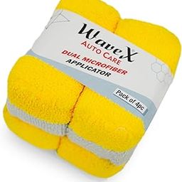 Wavex Dual Microfiber Applicator Car Polish Sponge (Pack of 4) | Microfiber Applicator Sponge for Car Polish | Great Car Polish Pad Applicator for Ceramic Coating, Waxes, Polishes, Dressers & More-image-21