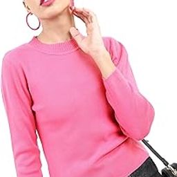 Acrylic Womens Full Sleeve Slim Fit Sweater KHSW000024 Pink L-image-1