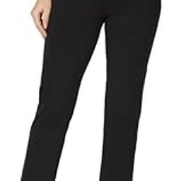 AM PM Cotton Straight Pants Tall for Women, Formal Trouser for Women Office Wear with High Waist, Wide Waistband and 2 Pockets,Tall Variant Above 5'5-52