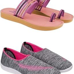 Extra Soft Classic Casual wear with Flexibility Technology Flat Combo for Women's/Girl's(6145+1543)()-image-75