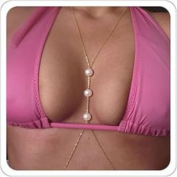 1 Pcs Premium Body Jewelry for Women Gold Silver Sexy Body Chain Waist Rhinestone Crossover Belly Chain Beach Bikini Accessorie Summer Vacation (gold)-image-65