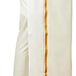 ramraj cotton Men'S Ready-To-Wear Velcro/Adjustable Single-Layer Dhoti With Gold Jari Border And Side Pocket-picture-25