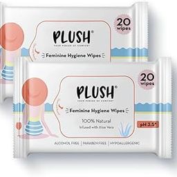 Plush All Natural 100% Biodegradable Intimate Vaginal Wipes for Daily Use || Infused with Aloe Vera || Maintains pH Balance || 40 count (2 * Pack of 20)-image-15