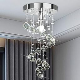 LIGHT WAVE Height - 2 feet Crystal Chandelier Modern Ceiling Lights Decorative Pendants for Living Room, Bedroom, Hall, Hotel, Bar, Resort Déco-0