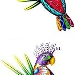 MERISHOPP 2Pieces Metal Parrot Wall Art Decor Sculptures for Outdoor Red and Orange|Home & Garden|Home D?©cor|Figurines-image-29