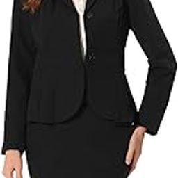 Skirt Suit Sets for Women's 2 Piece Formal Office Notched Lapel Peplum Jacket Blazer Pencil Skirts Set-picture-17