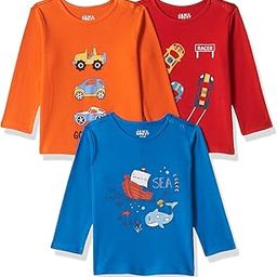 Boy's Full Sleeves 100% Cotton Printed Regular Fit T-Shirts | New Born Baby Clothes-0 to 24 Months (Pack of 3)-image-45