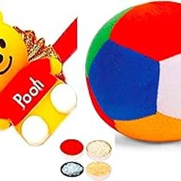 Velour Shoppe Boy's Cute Cartoon Pooh Rakhi For Brother, Soft Ball Toy & Roli Chandan Chawal Mishri Pack For Small Baby Bhai Bhaiya-11
