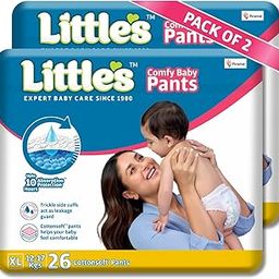 Little's Baby Diapers XL Size (Extra Large) Pants Style | 12-17 kg | 52 Count - Pack of 2 | Cotton Soft Baby Diaper Pants with Leakage Guard-6