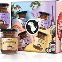 Bevzilla 50 Grams X 4 Flavoured Instant Coffee Powder Pack Box of Colombian Gold, Turkish Hazelnut, French Vanilla & English Butterscotch | Strong Coffee| 100% Arabica Instant Coffee-image-18