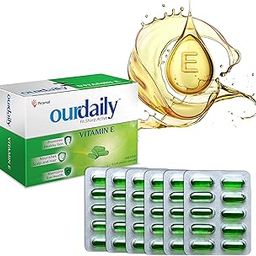 OurDaily Vitamin E Capsules for Face & Hair by Piramal | 400mg | 60 capsules | 6 Strips | Vitamin E Tablet for Beautiful Glowing Face, Healthly Skin, Hair & Eyes Nutrition-23